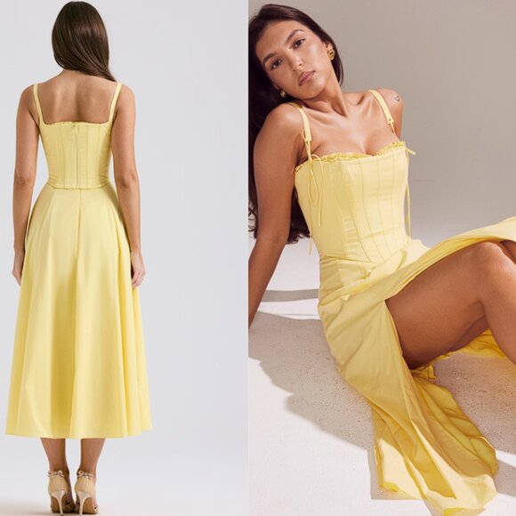 House of CB 'Clarabelle' Sunshine Cotton Midi Dress NWT - Picture 4 of 7